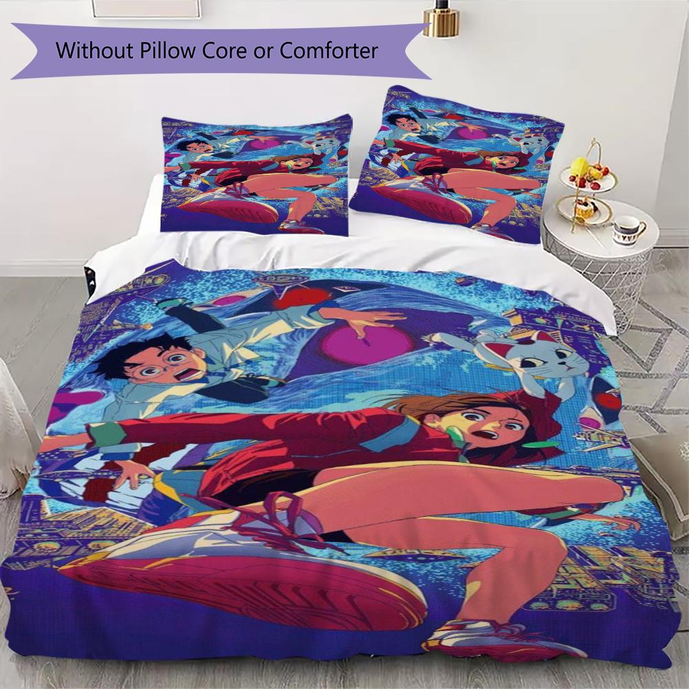 Dandadan Pattern Bedding,Quilt Set Quilt Cover Pillowcase Home Birthday Gift(1 * duvet cover + 2 * pillowcase, without core)_lx