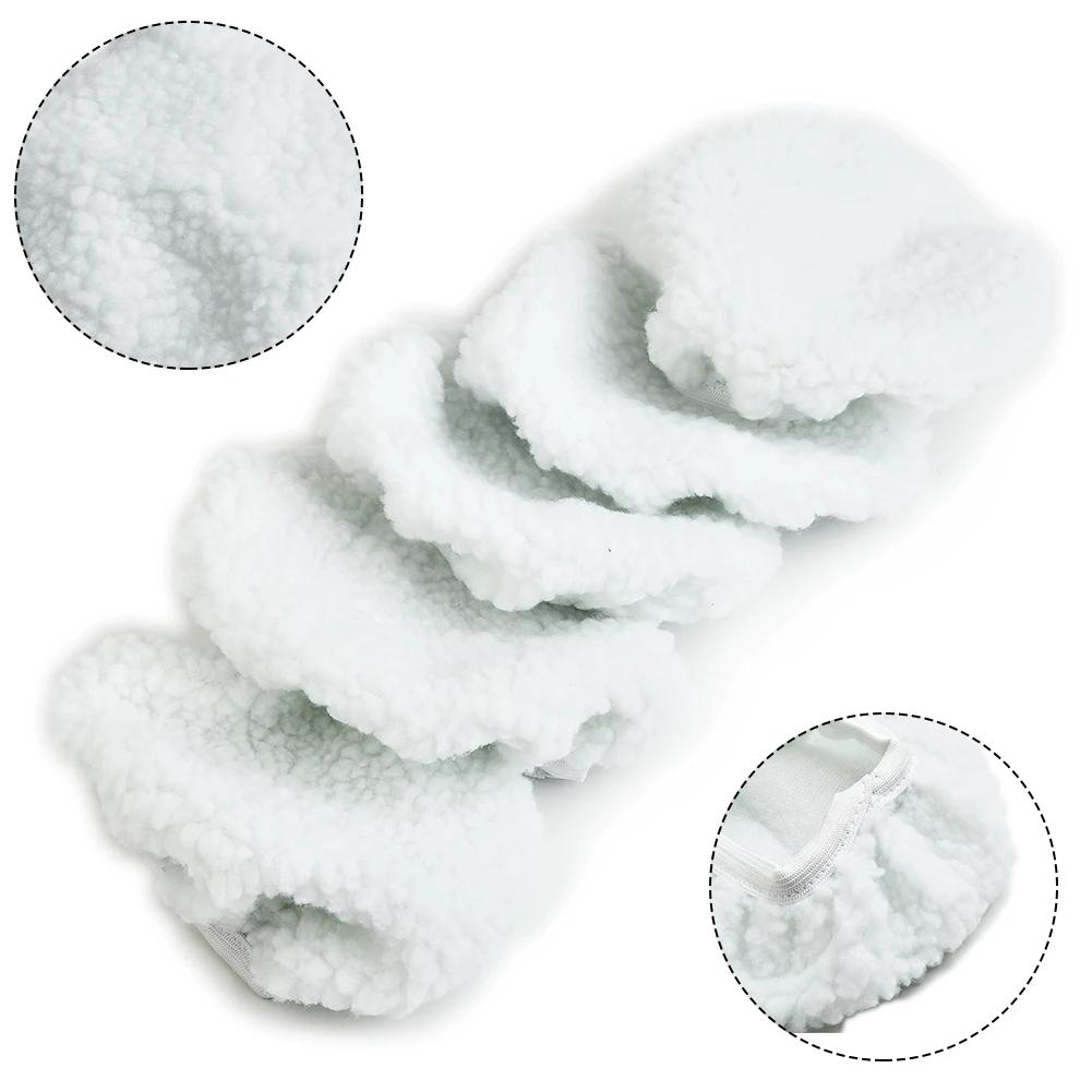 5Pcs 5-6inch Polishing Bonnet Buffer Pad Sets Soft Wool Pad For Boat Car Polish Buffer Drill Wheel Polishing Removes Scratch Mat