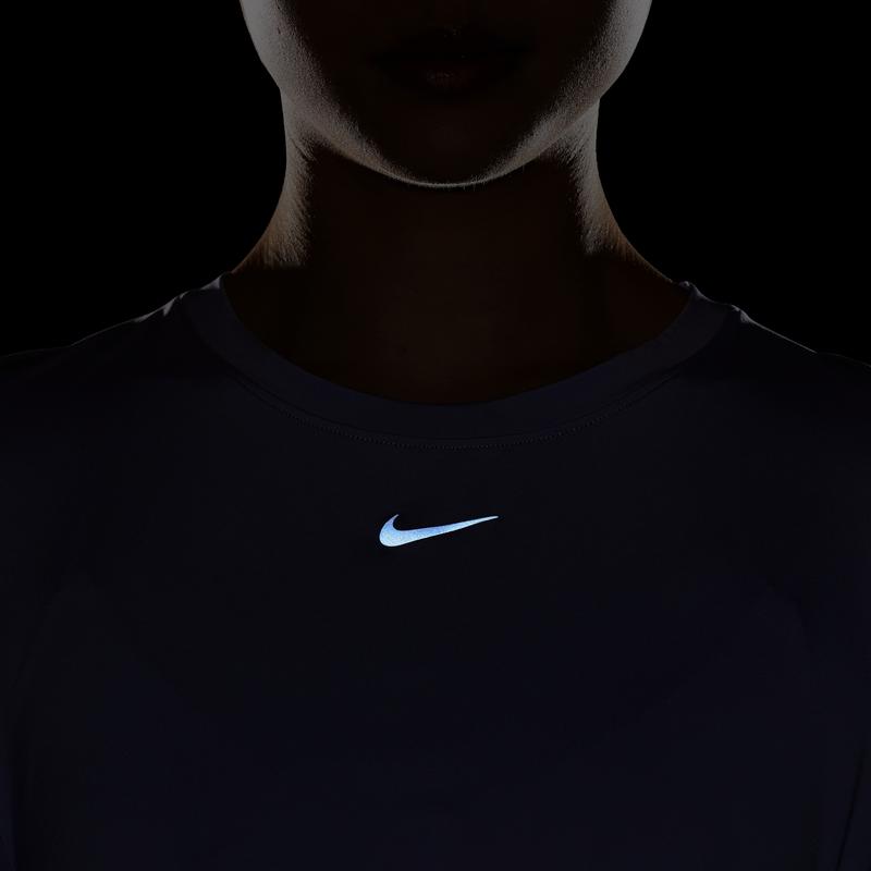 Nike Dri-Fit One Classic Twist Playful Fashion Quick-Dry Short Sleeve T-Shirt Women T-Shirts Ice-Violet Black HJ1055-533