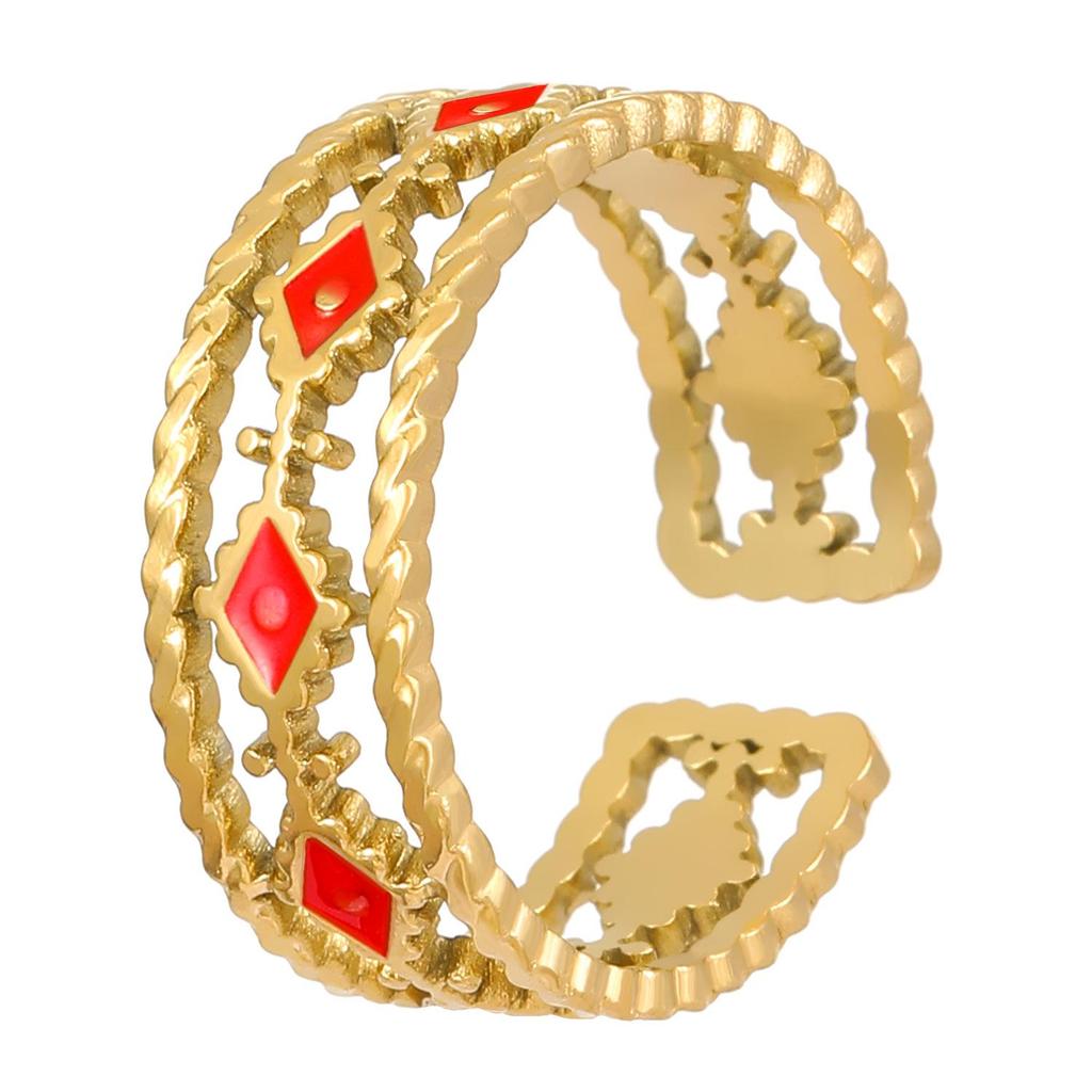 High-End Edelstahl Blumen- & Seestern Offener Ring für Damen