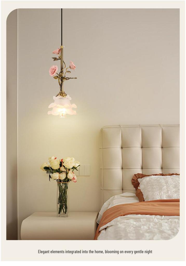American Minimalist Copper Pendant Lamp for Modern Bedside Use