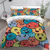 3D Printed Boutique Bedding Set Cartoon Animal 3-Piece Set for Children and Adults Full Size Soft 100% Microfiber Zipper