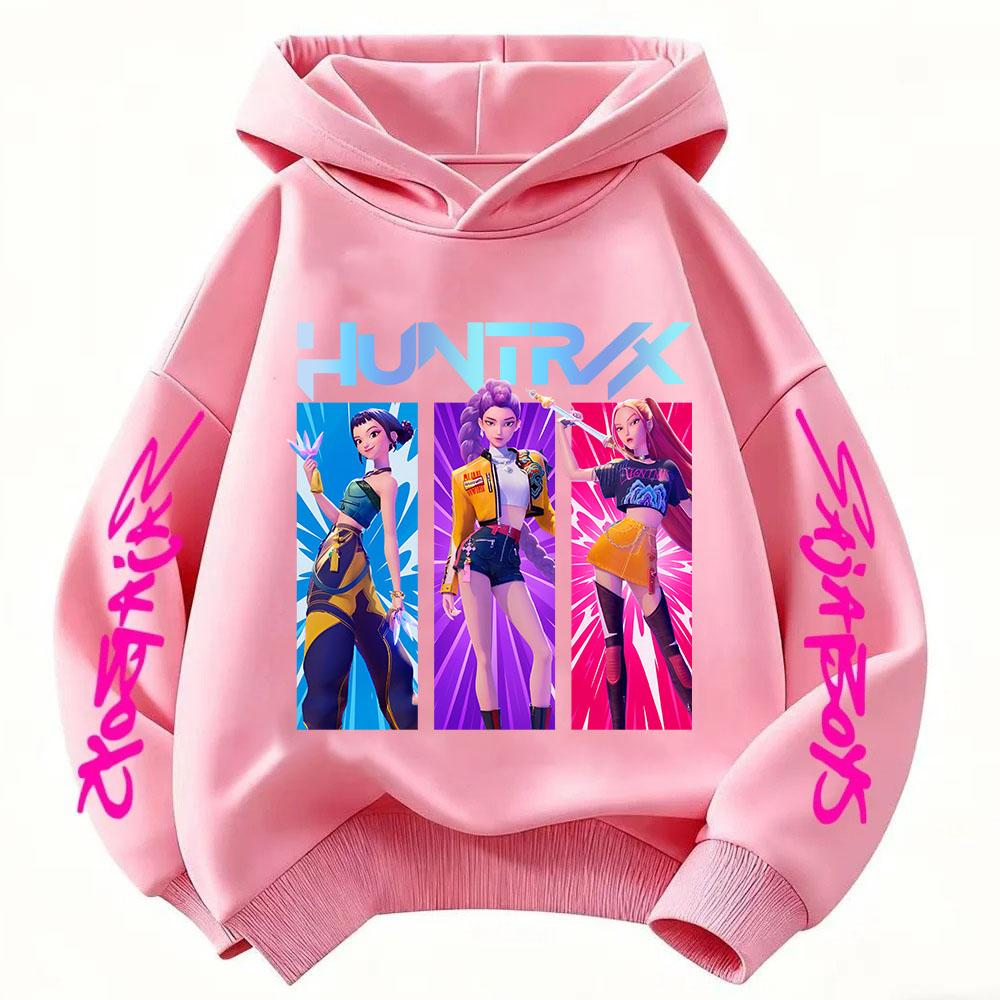 New Kids' Korean-Style Demon Hunter Fashion Casual Girls' Pullover Cartoon Movie Versatile Spring and Autumn Hoodie