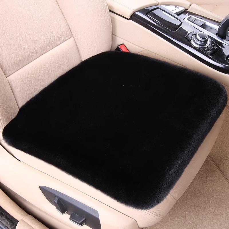 Universal Plush Car Seat Cushion - Thick, Warm, Non-Slip Rabbit Hair for Autumn & Winter