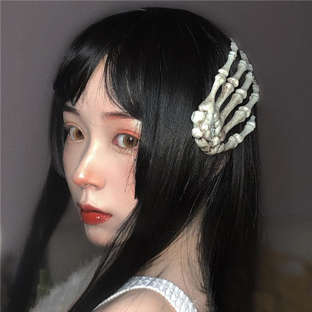 Halloween Hand Bone Hair Hair Large Demon Skull Gothic Style Head Costume Cosplay Interior Decor Decoration, Ornament, Clip, Claw, Hand, Dress, Demon,