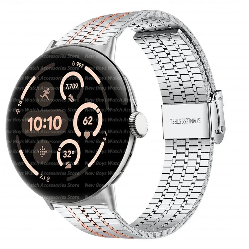 Luxury Stainless Steel Band for Google Pixel Watch 3 45mm Men watchband Bracelet Replaced Accessories for Pixel 3/2/1 41mm Strap