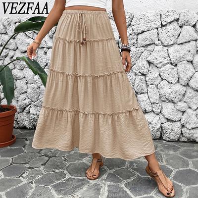 Women's Solid Color Print Casual Summer Spring Skirts