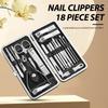 Nail Art 19 Piece Set of Beauty Tools, Home Manicure, Foot Trimming, Eagle Beak Pliers, Care Kit, Nail Knife, Nail Clipper Set