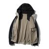 Retro Outdoor Contrast Color Patchwork Knit cardigan Sports Outerwear Men's Autumn and Winter Hood Jacket Foreign Trade Men's Clothing Trench coat