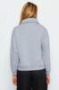 Women's Fashionable Stylish Sweatshirt Indigo Thick Inside Fleece Zippered Oversize Wide Fit Knitted Sweatshirt