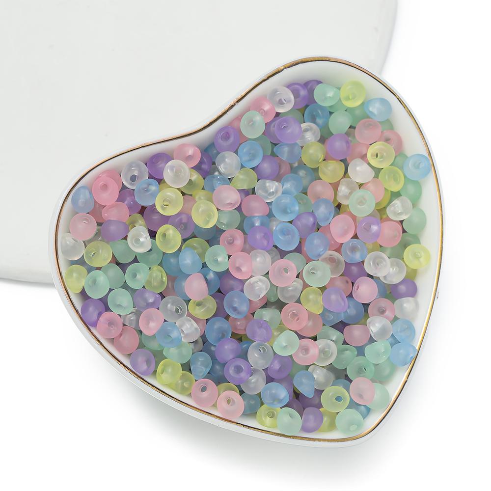 100pcs/Lot 5mm Mixed Color Acrylic Beads Mini Water Drop Spacer Loose Bead for DIY Bracelet Necklace Jewelry Making Supplies
