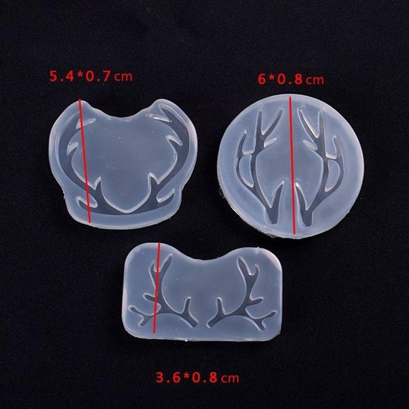 3Pcs/Set Antlers Shaped Silicone Mold for Jewelry Craft Making Tools DIY Fondant Cake Moulds