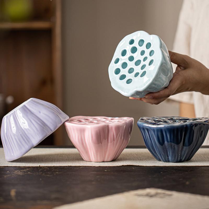 1 Stück, Keramik-Wasserspeichergefäß mit kleinem Trocken-Einweichtisch, Zen-Stil Wohnzimmer, Chinesischer Stil Blumenarrangementschale, Trockenblume, Frischblume