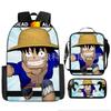 Large Capacity Schoolbag with Shoulder Strap; Student Three-piece Pencil Case Set