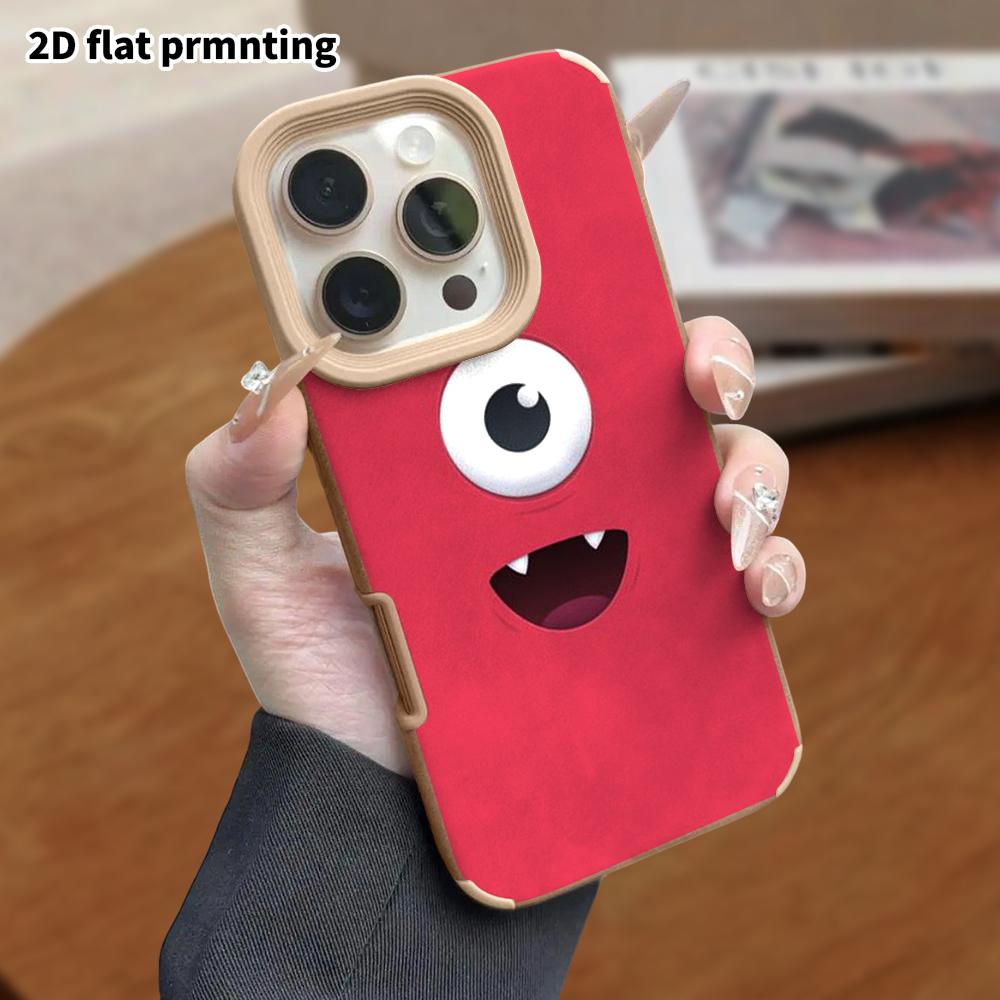 Phone Case: Lambskin 2D Flat Samsung Galaxy A34 A35 M05 M06 S20 S22 S21 FE Plus 5G Protective Case, One-Eyed Monster, Christmas and Halloween Gift