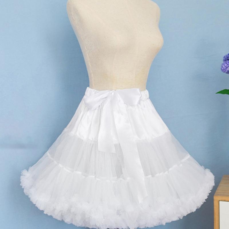 A-line Petticoat Crinoline Slips Wedding Accessories Short Fluffy Tutu Skirt 50s Vintage Puffy Underskirt 15.8in