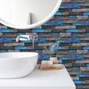 6PCS Marble Pattern Crystal Kitchen Stickers 3D Effect Wall Decals Tile Stickers  Kitchen Bathroom