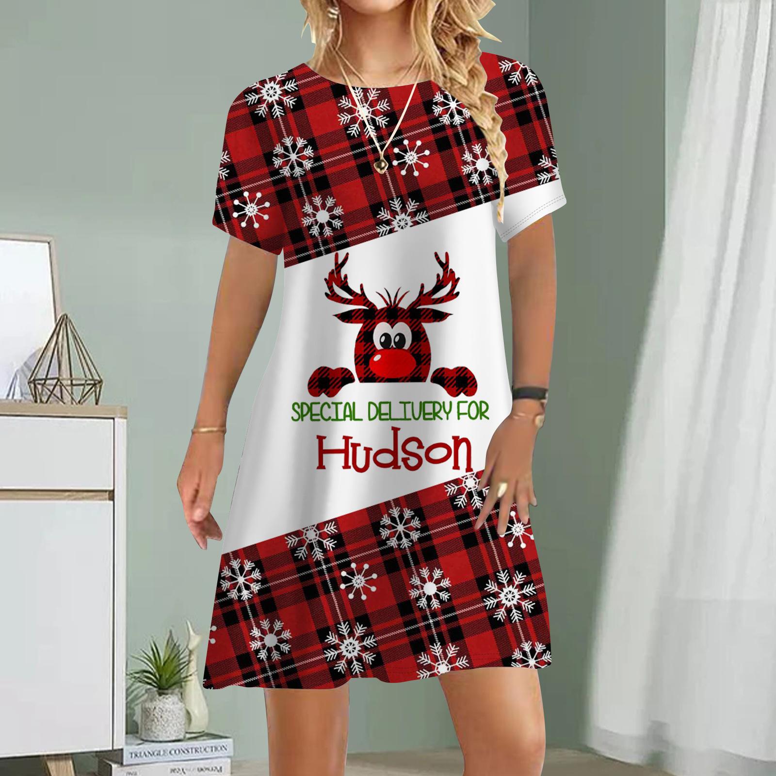 

Женское повседневное платье, летнее платье со снежинками и сетчатым принтом, для женщин, платье с коротким рукавом и круглым вырезом, размер плюс 8XL