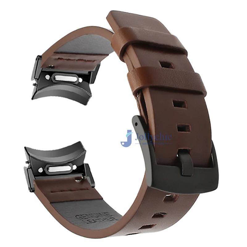 No Gaps Leather Band for Samsung Galaxy Watch 7 6 5 4 40 44mm Quick Fit Metal Buckle Strap for Galaxy Watch6 4 Classic 43 47mm