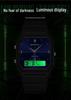 Sanda TEMU Men's Sports Watch: Hot-Selling, Waterproof, Luminous, Thin Square Design, Dual Display, Three Time Zones.