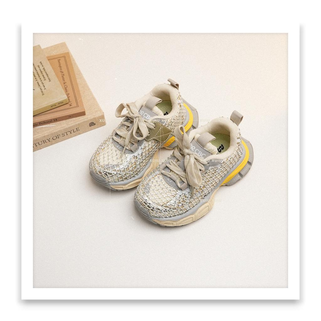 XSHX "Teutonic Lock Armor" Retro Children's Daddy Sneakers Spring and Autumn Boys and Girls Velcro [Wenzhou Shoes]