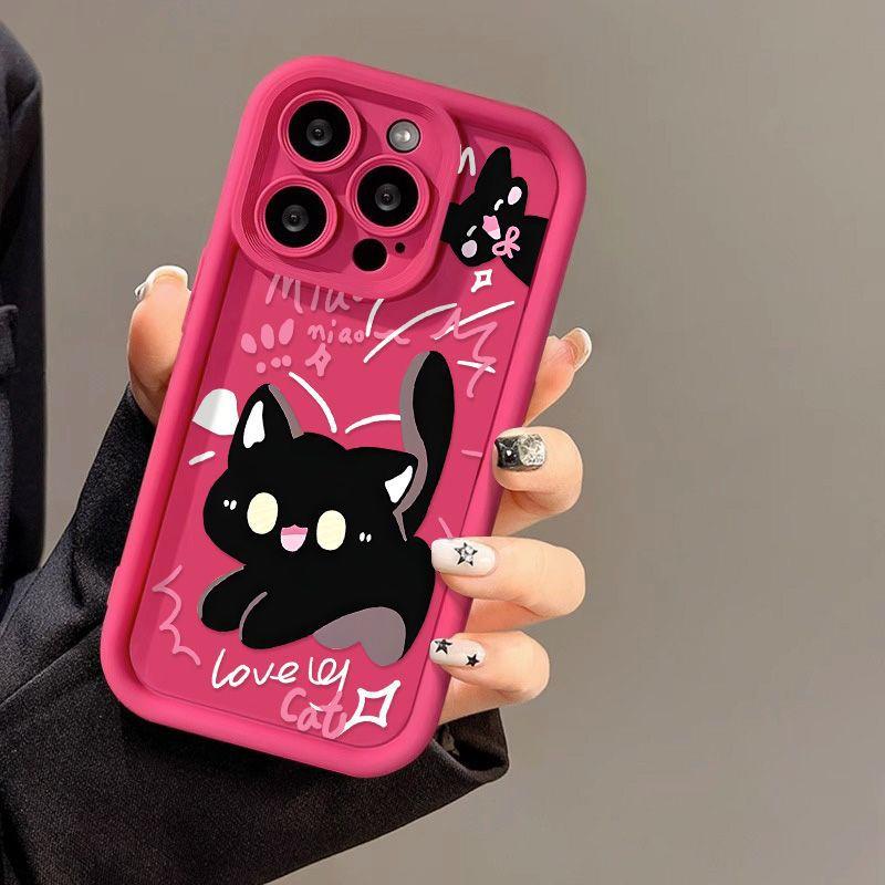Cartoon scare cat for iPhone17PorMax mobile phone case 14 Apple 13 matte 12/15 cute soft case