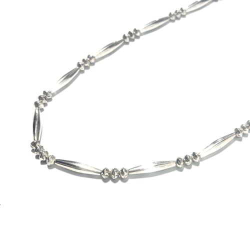 Helldorado Silver Hairpipe Bead Necklace