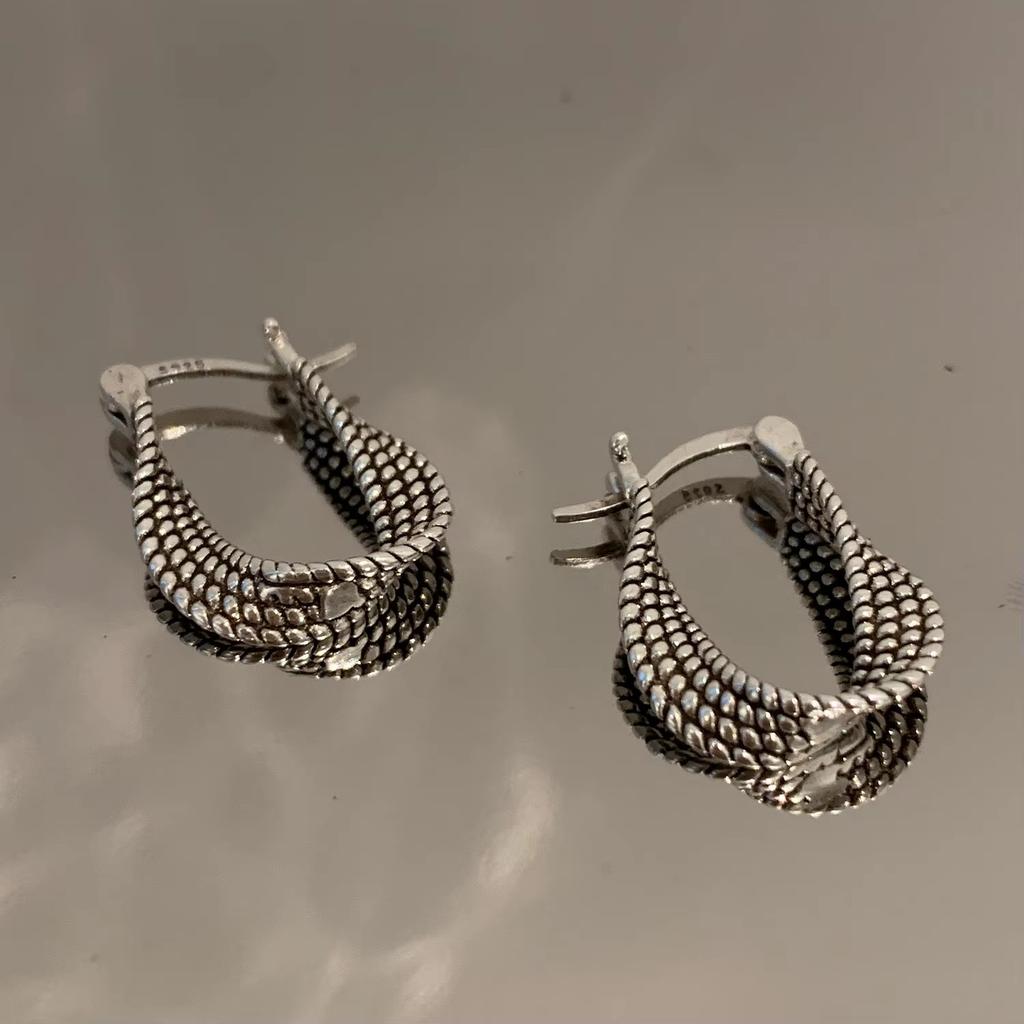 VENTFILLE 925 Sterling Silver Geometry Hoop Earring for Women Minimalism Classic Office Versatile Fashion Jewelry Gift Dropship