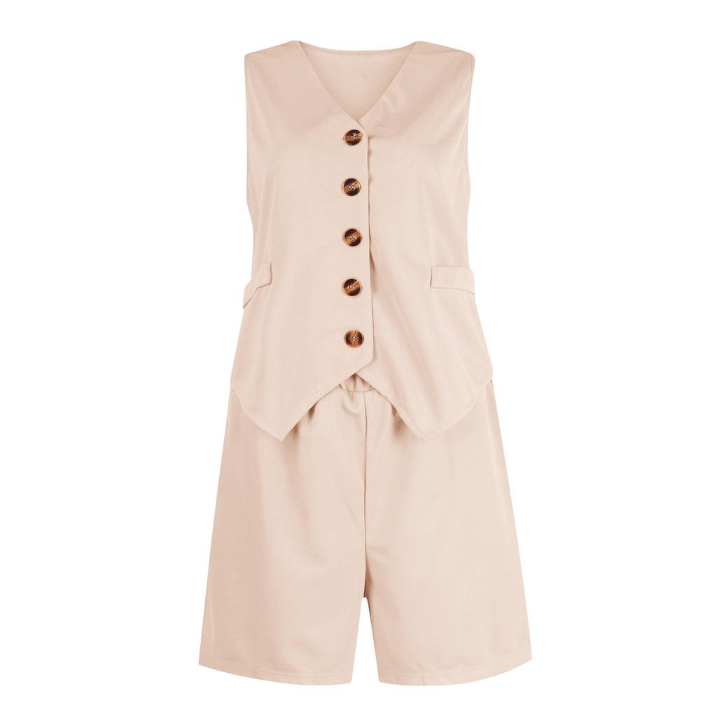 Ensemble Décontracté Et Tendance Avec Short Pour Femme, Gilet Sans Manches, Haut, Costume, Short, Ensemble Deux Pièces, Imprimé Floral, Débardeur Basique Et Short Avec Ceinture. Pyjama Femme De