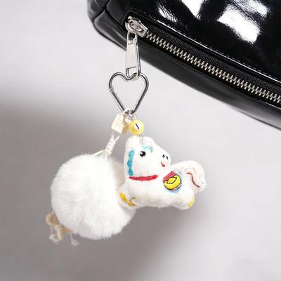6 Color Cartoon Plush Horse Keychain For Car Interior Bag Charm And Gift Fashionable Decors New Year Festive Doll