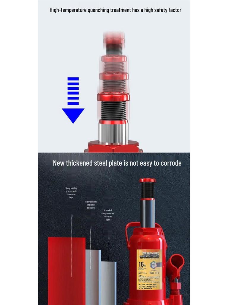 Han Niu 2-Ton Vertical Hydraulic Jack for Small Cars & 5-Ton Pneumatic Jack for Trucks