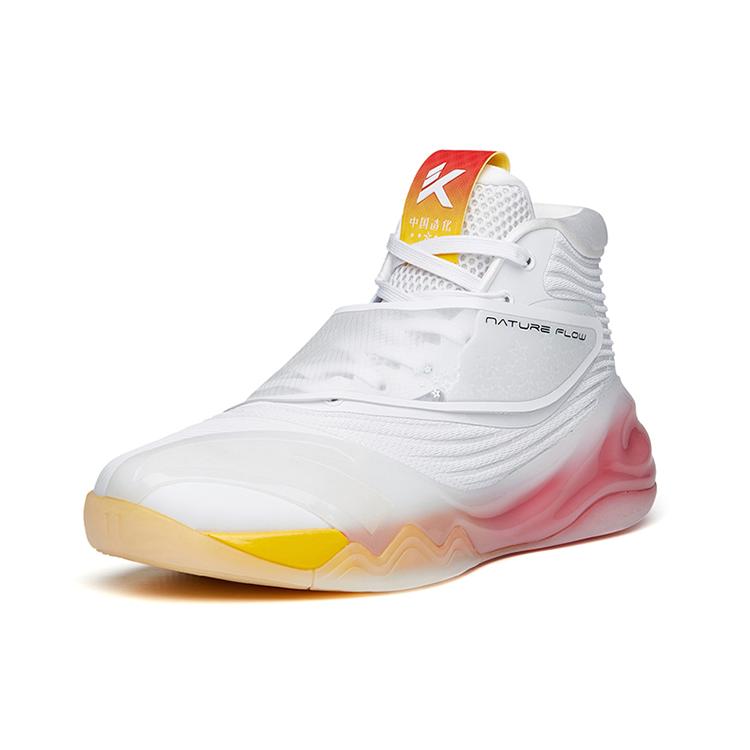 Anta KT6 Star Logo Slip Resistant Abrasion Resistant High Top Basketball Shoes Men's White Yellow Red 112131101A-2