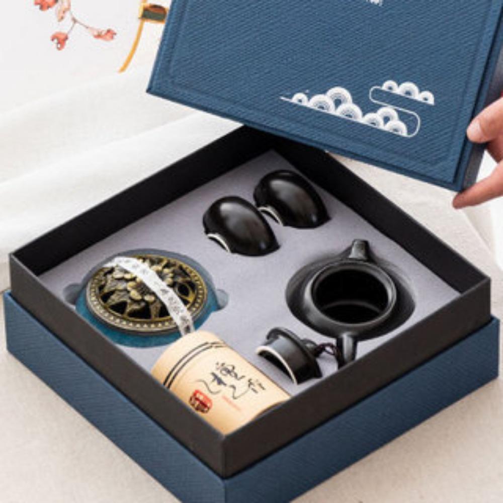 Guochao Ge Kiln Ceramic Kung Fu Tea Set Mid-Autumn Festival Gift Box Guochao