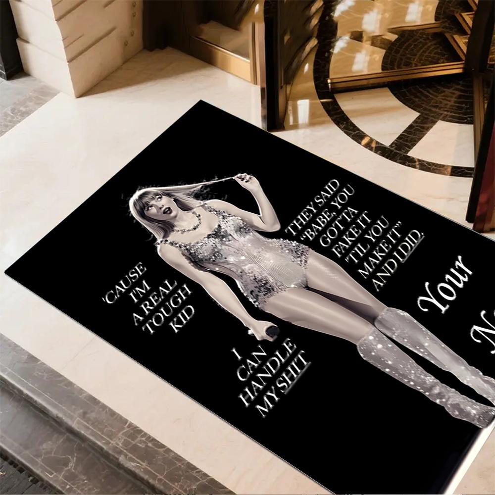 Confidence Resilience Customized Name Floor Mat Perfect for Kitchen Playrooms Balcony Decorate room Anti-slip Rug Decorate Offices