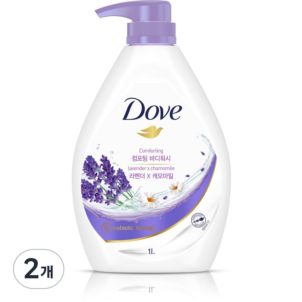 Гель для душа Dove Лаванда и Гидратация, Лаванда и Ромашка, 2 упаковки, 1 л
