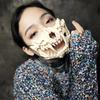 2025 New Halloween Mask Half-face Mask Cos Dragon God Fierce Tiger Night Fork Tengu Man Wolf Mask Performance Skull Masks