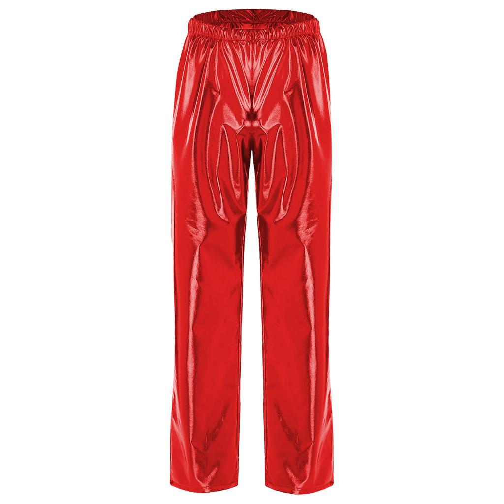 Herren Metallic Jazz Dance Hosen Elastischer Bund Design Halloween Mottoparty Bühnenauftritt Hosen