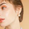 Niche Design Sense Of Simple Size Pearl Earrings Stud Earrings Irregular Strip Circle Pearl Earrings