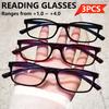 3Pcs Fashion Simple Reading Glasses Full Frame Clear Lens Glasses for Women Men Casual