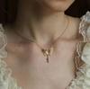 18k Gold Plated Butterfly Key Necklace: Elegant French Hollow Design for Women