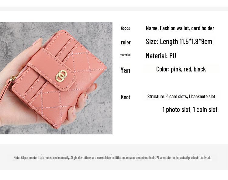 2022 neue vertikale koreanische Damenbrieftasche mit Schnalle, mehreren Kartenfächern und Geldbörse