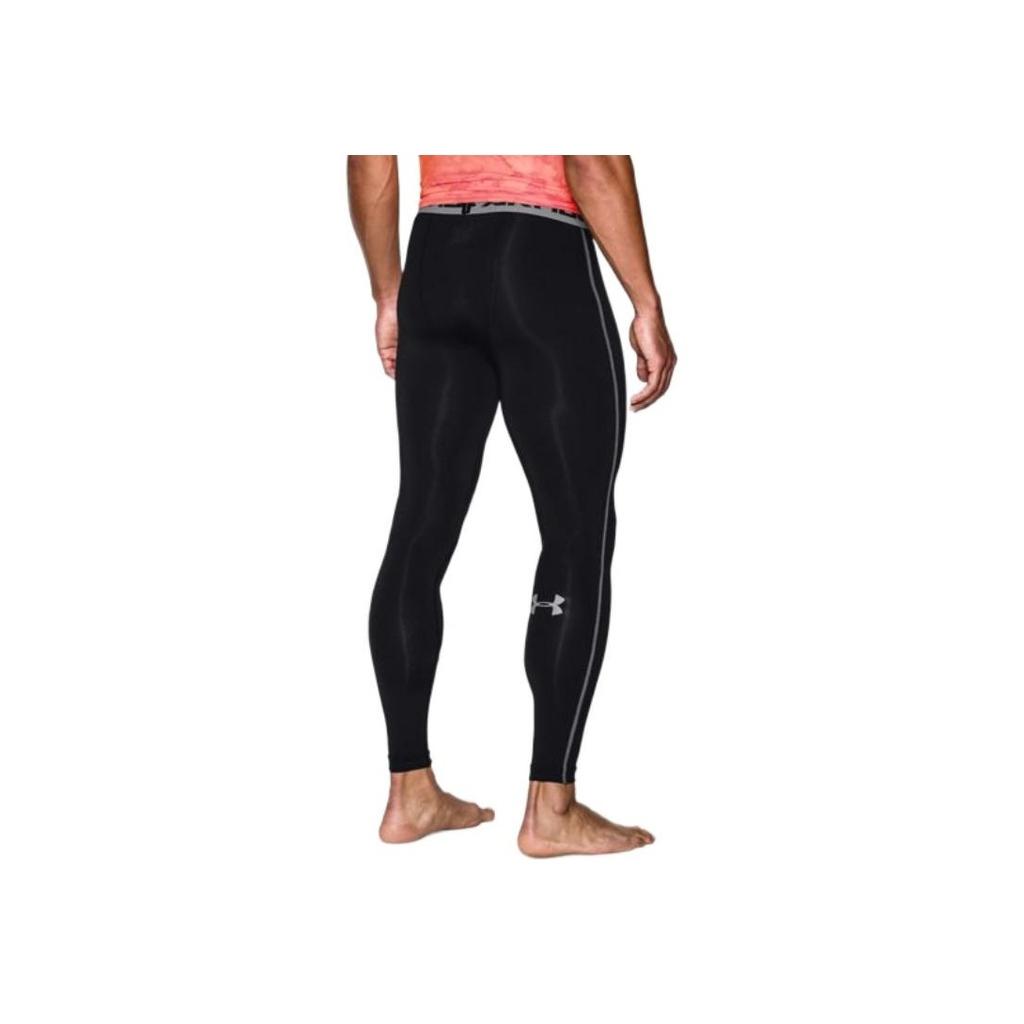 Under Armour Solid Color Brand Logo Printed Tight Fitness Pants Men bottoms Black 1257474-001