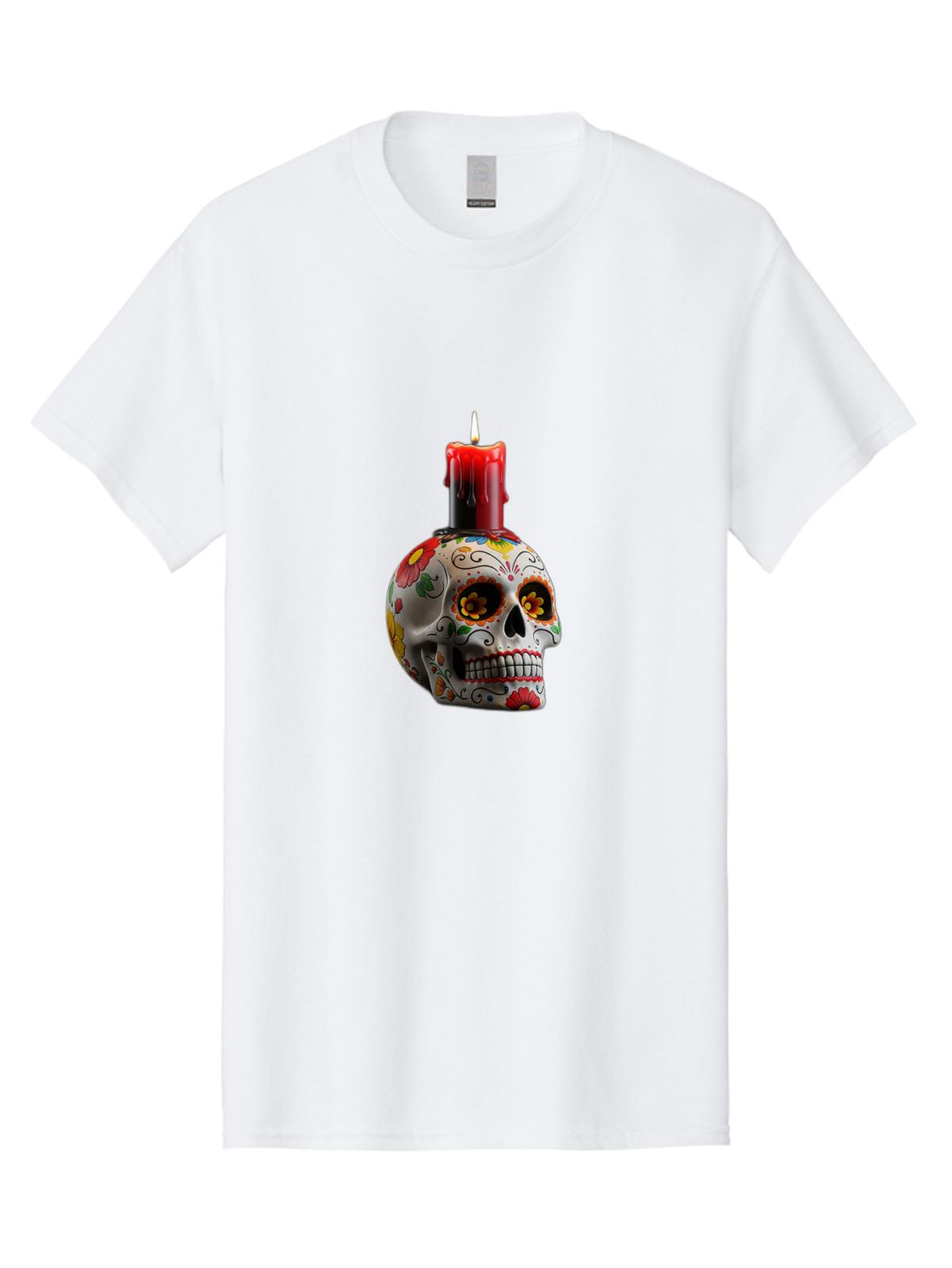 Sugar-Skull-Candle Mens Graphic Tee, 100% Cotton, Casual Summer Wear S разноцветный