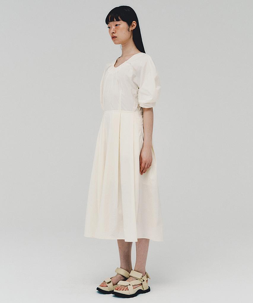 Awi Lantern Sleeve Dress_Cream