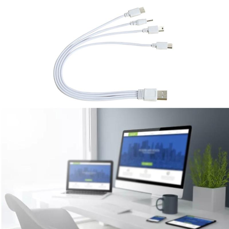Multi Functional USB Charger Cable Universal USB Charging Cord 4 In 1 Cord for Mobiles Tablets Gaming Devices & Headsets