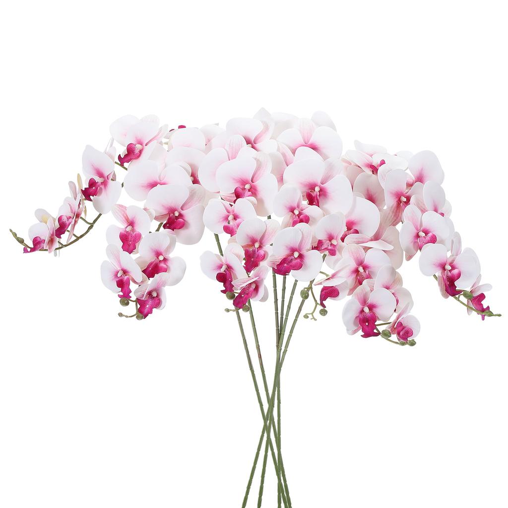 6pcs Artificial Orchid Stems 41" 9 Heads Faux Phalaenopsis Flowers Real Touch Fake Orchid Flower Branch for Vase Home Wedding