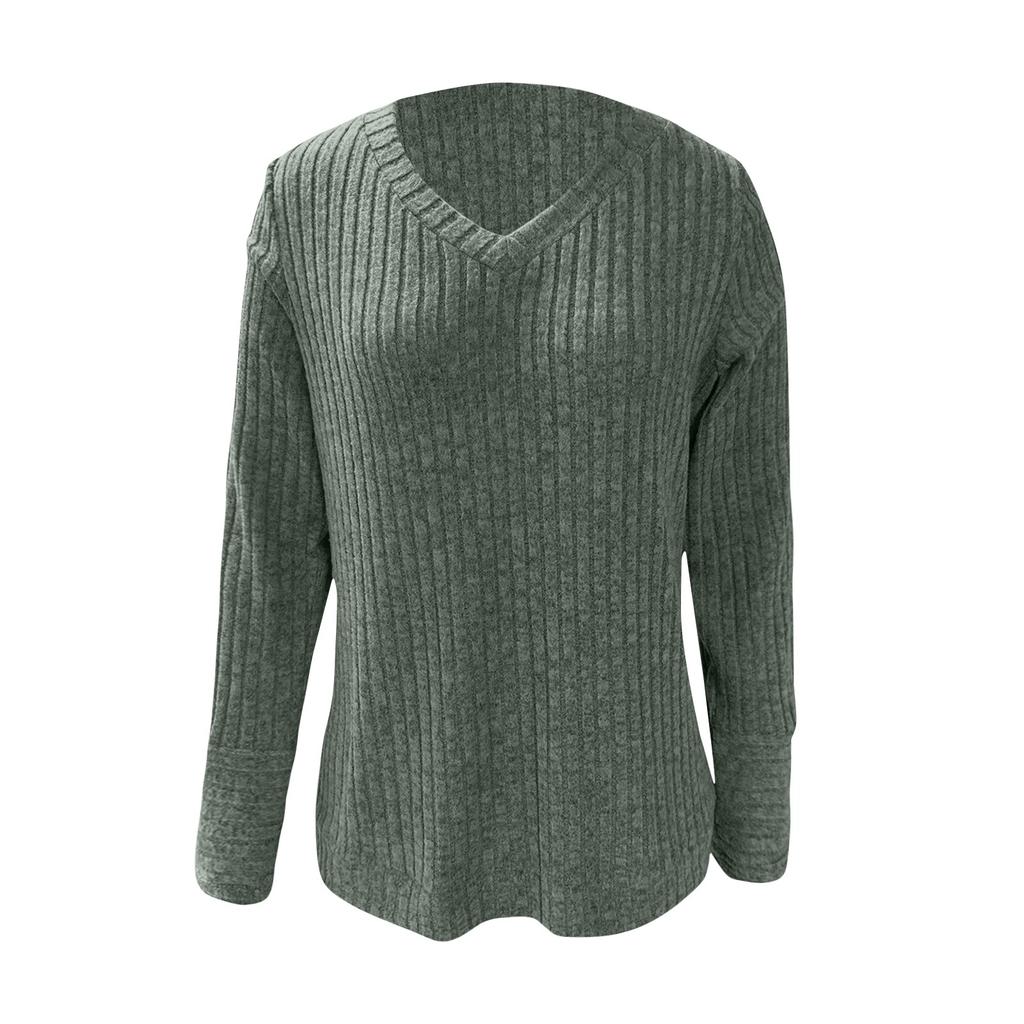Womens Sweatshirts V Neck Long Sleeve Shirts Loose Casual Fall Fashion Sweaters