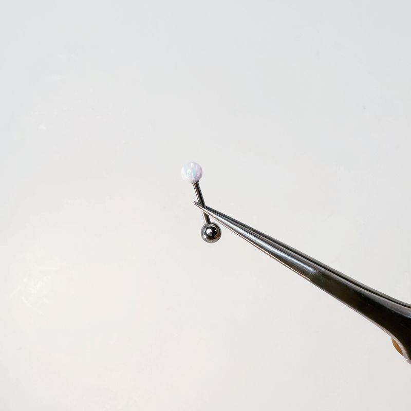 

22 Ding Mu Pearl Flower Earrings Opal Beaded Heart Earclip Earrings Turquoise Blue Earrings Horseshoe Ring 3# White Opal double ball earrings