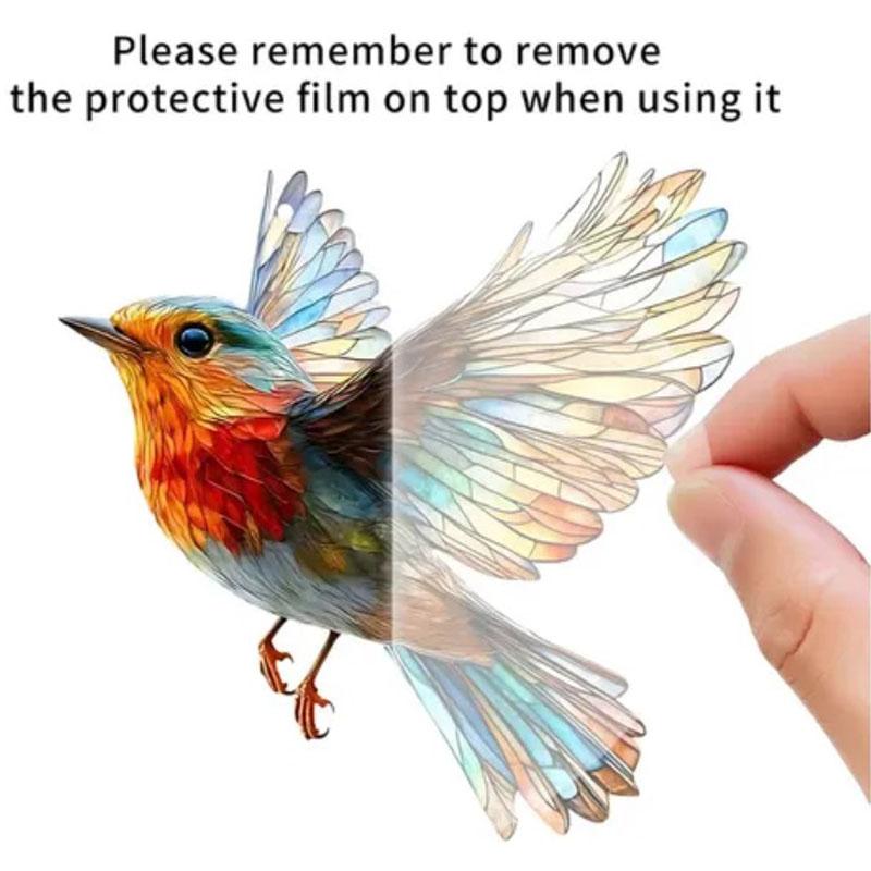 Dekoracja Domu Witrażowy Efekt Łapacz Słońca Design w Kształcie Ptaka Robin Boże Narodzenie