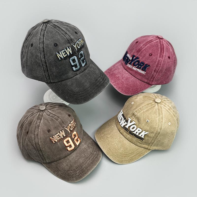 Embroidery Letter Wide Brim Baseball Cap Men And Women American Retro Retro Sunshade Fashion Cap